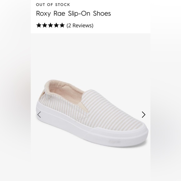 Roxy Rae Slip-On Shoes ARJS600524 Tan Pinstripe Size 6.5 - EUC - Picture 7 of 10